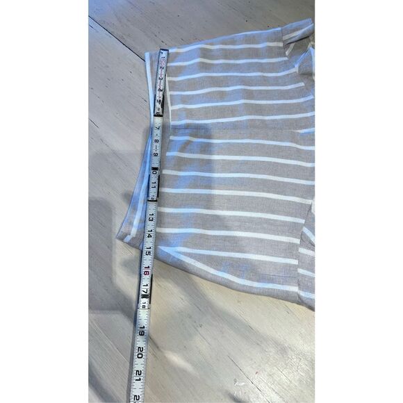 AFTER MARKET STRIPE LINEN BLEND RUFFLE TRIM SHORTS WOMENS SIZE M - Picture 5 of 10